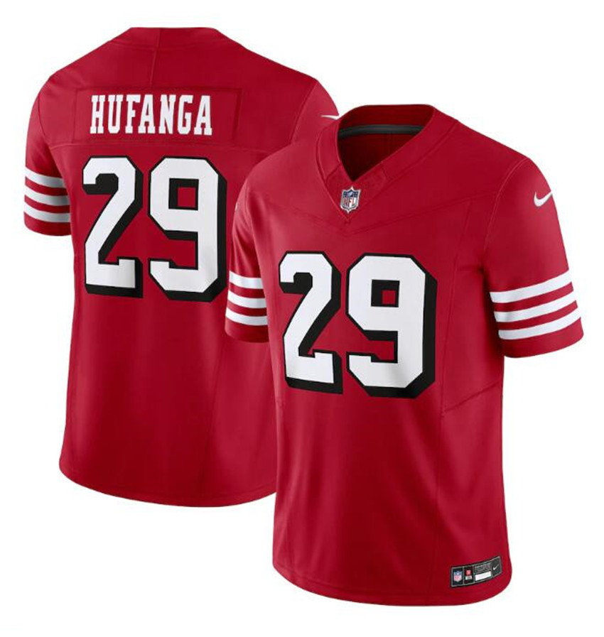 Men's Red San Francisco 49ers #29 Talanoa Hufanga New 2023 F.U.S.E. Stitched Football Jersey